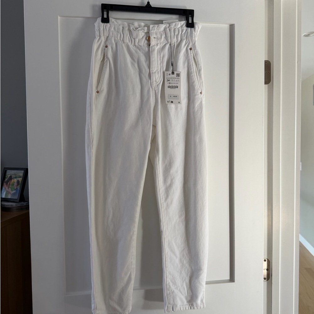 White High-Waisted Pants